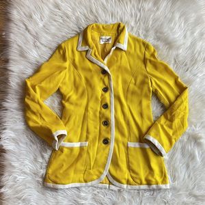 VTG Chuck Howard Boutique Leisure Suit Blazer Yellow Jacket 70s